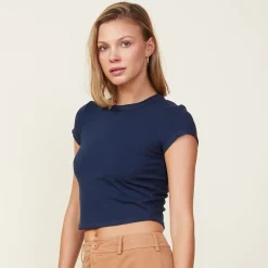 MONROW Fleece Mini Crew BLUEBLACK Fashion